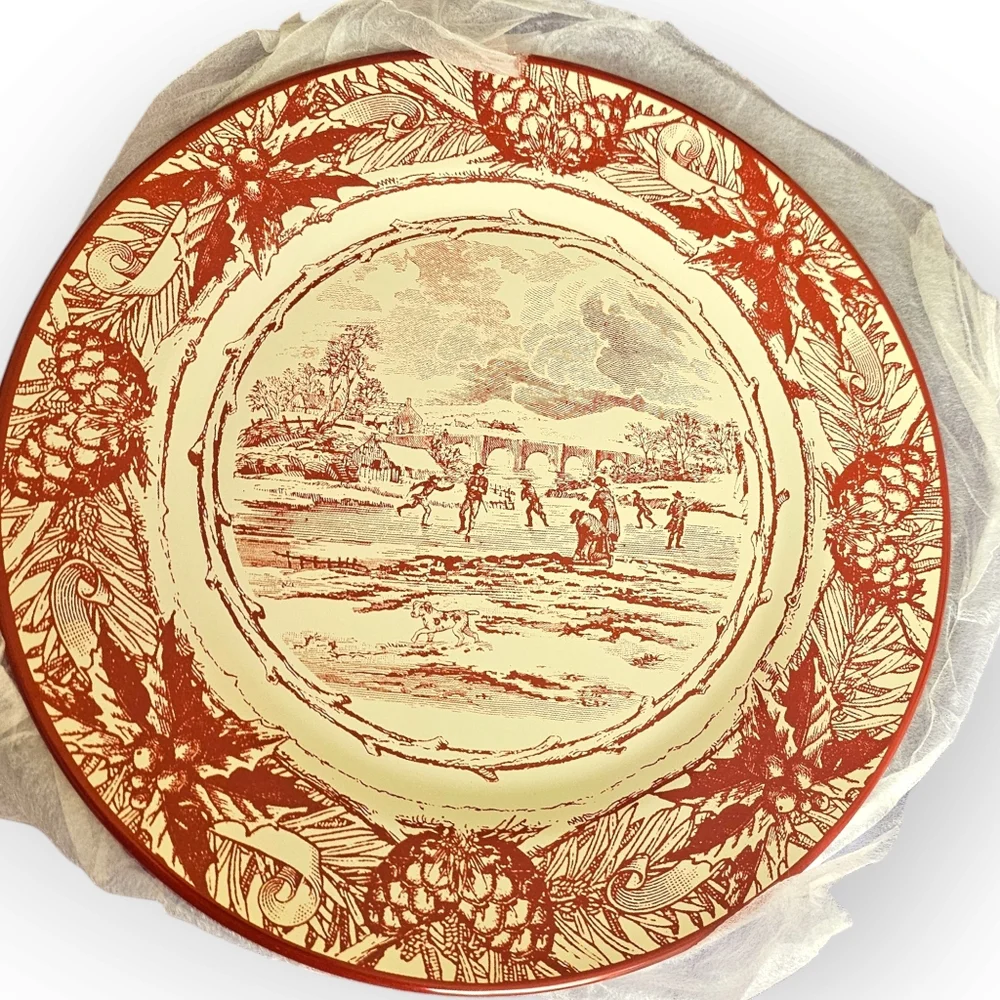 Vintage New Restoration Hardware Holiday Tin Plates in Collectible Tin 2005